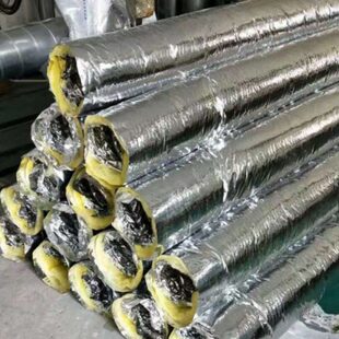 通风软管保温棉钢丝加厚玻璃加筋玻纤室内伸缩带空调央铝箔纸布