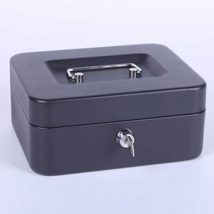 铁盒迷你钱箱收纳储物盒家用新防火保件小带锁保险箱小型手提证管