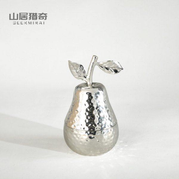 新中式卧室梳妆台装饰盒子 居家饰品摆件金属铝首饰盒 梨盒工艺品,家居饰品,饰品盒,淘宝优惠券,粉丝福利购,淘宝优惠卷