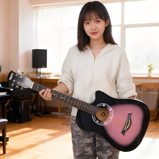西铭38寸吉他初学者41寸男生入门成人练习乐器女学生民谣木吉它