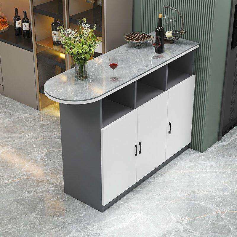 吧台现代简约家用岩板岛台桌子玄关柜小户型客餐厅厨房双面隔断柜