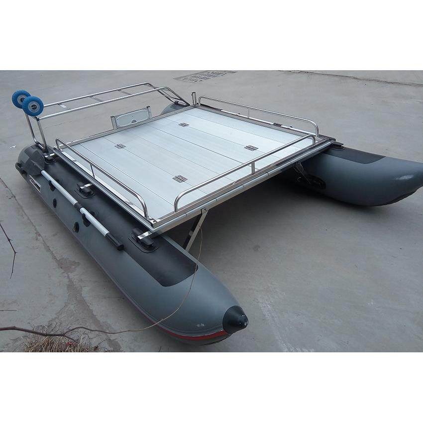 2019新款便携式休闲路亚艇/双体平台船/钓台/带拉车双体船/充