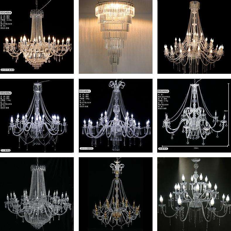 新款婚庆铁艺电镀珠帘水晶吊灯仪式亭婚礼堂场地布置欧式装饰吊灯