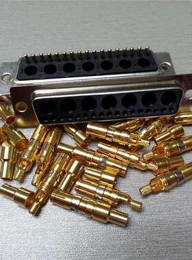 现货射频焊线式D-SUB24W7母头d型矩形高频同轴17+7母座直出连接器