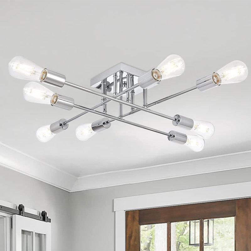 亚马逊热销美式简约卫星枝形吊灯110v客厅卧室书房餐厅LED吸顶灯