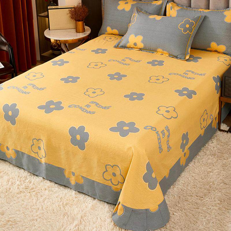 秋冬季全棉加厚磨毛床单单件双人1.8m床非纯棉圆角被单垫单1.5米2