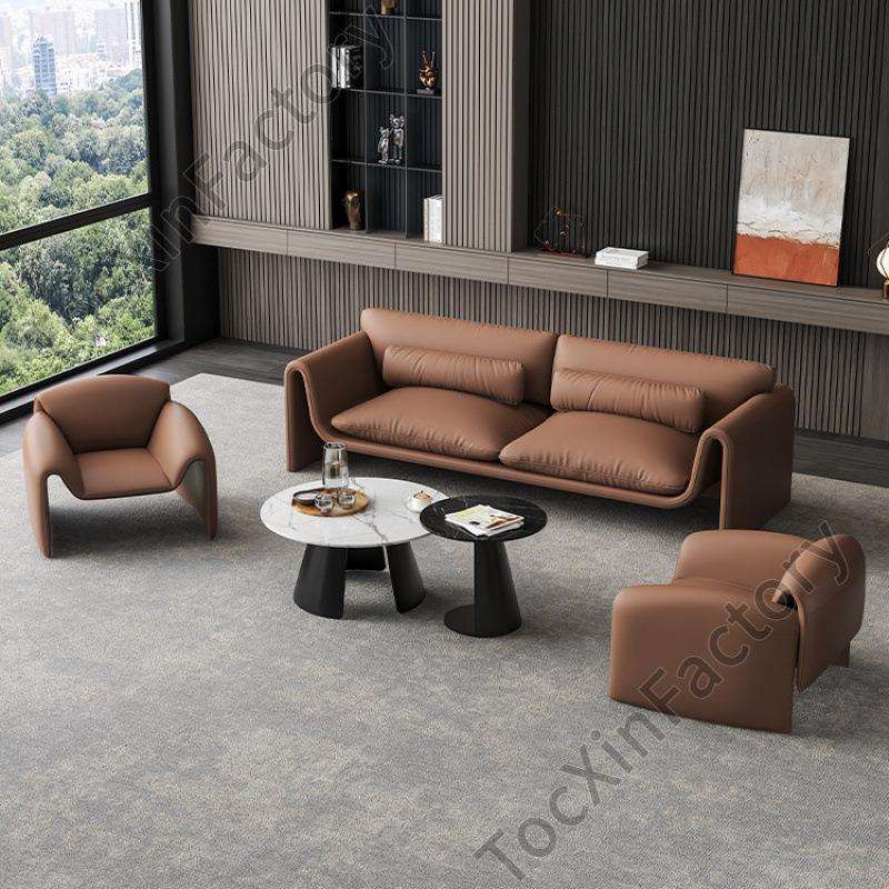 JGP1酒店大堂售楼部展轻奢洽谈沙发皮艺简约现代商务源头厂家