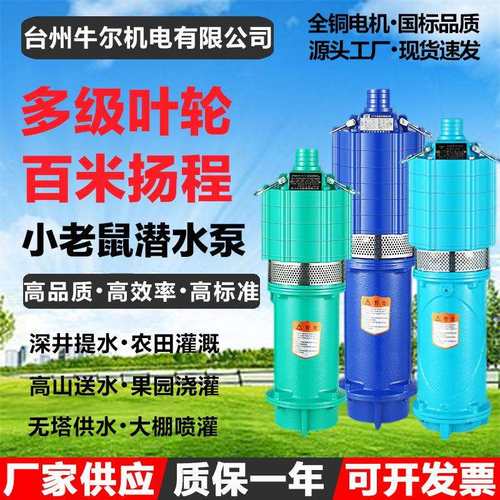 上海QD多级潜水泵家用高扬程小老鼠深井抽水泵大流量农用灌溉水泵