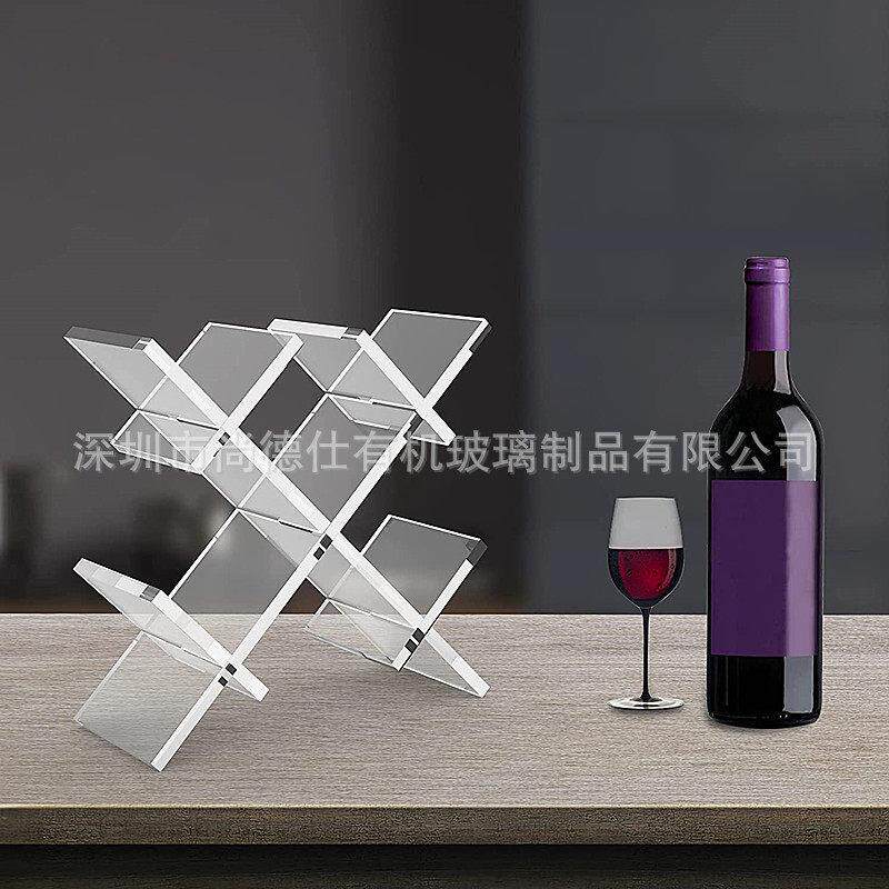 亚克力红酒架桌面上置物架创意摆件装饰餐厅红酒柜酒杯架展示架子