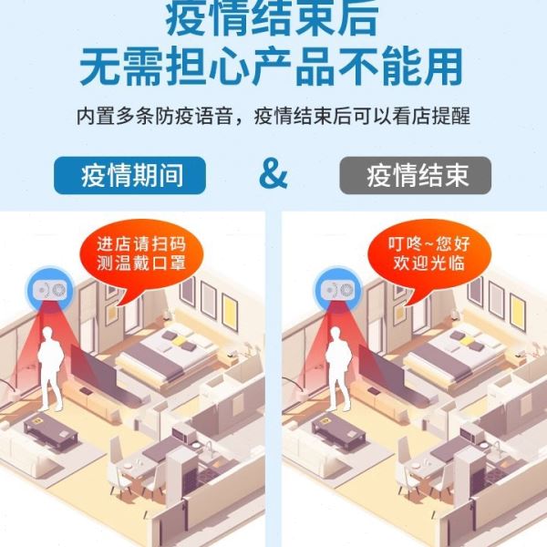 欢迎光临感应器进门语音报警播报提示器超市门口提醒迎宾门铃叮咚