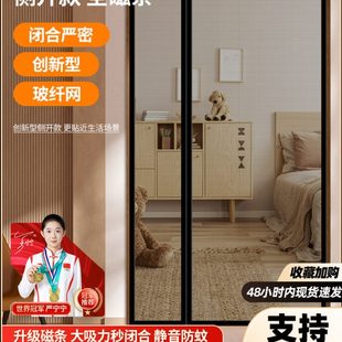 夏天高档家用磁性自吸纱门纱窗全磁条 玻纤网 门帘防蚊2024新款