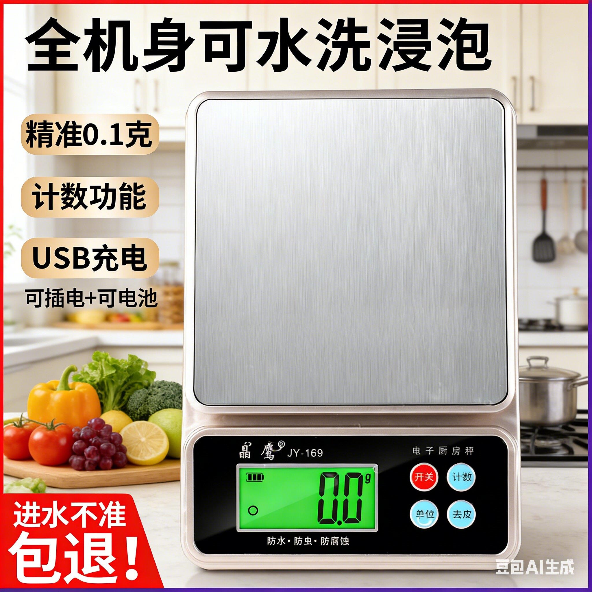 防水料理秤高精度电子秤高精准度秤电子秤精准家用小秤烘焙小型食