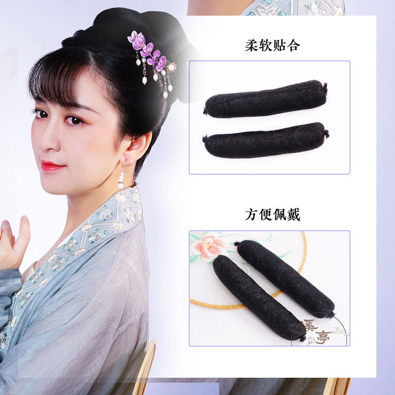 溪亭记秃子乐全发丝垫发包圆牛角包假发包汉服古风装发型cos造型