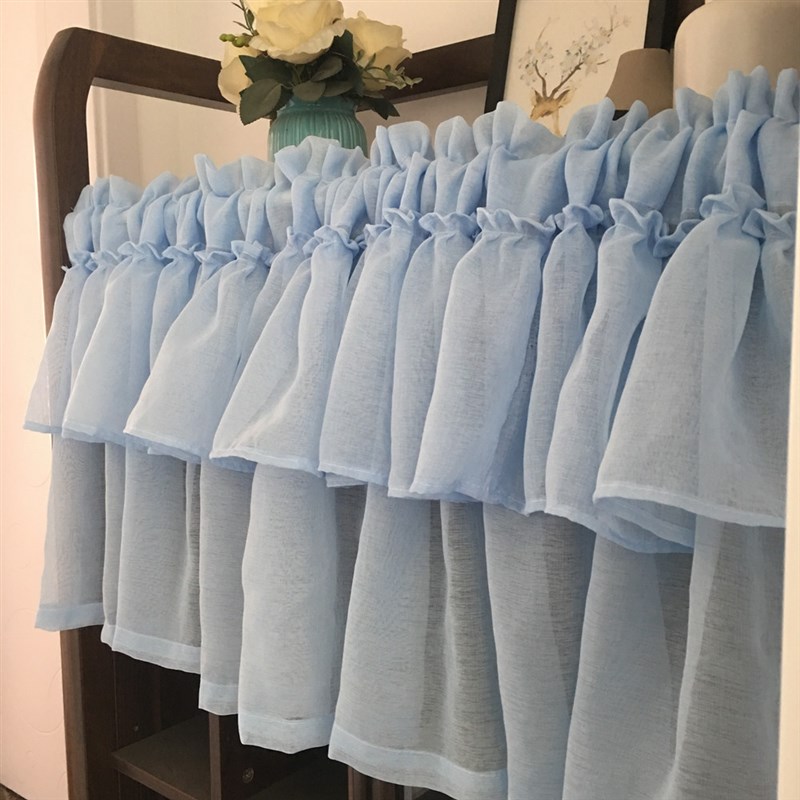 定制美式乡村咖啡帘短帘纱帘半帘蕾丝飘窗窗纱帘厨房窗帘隔断门帘