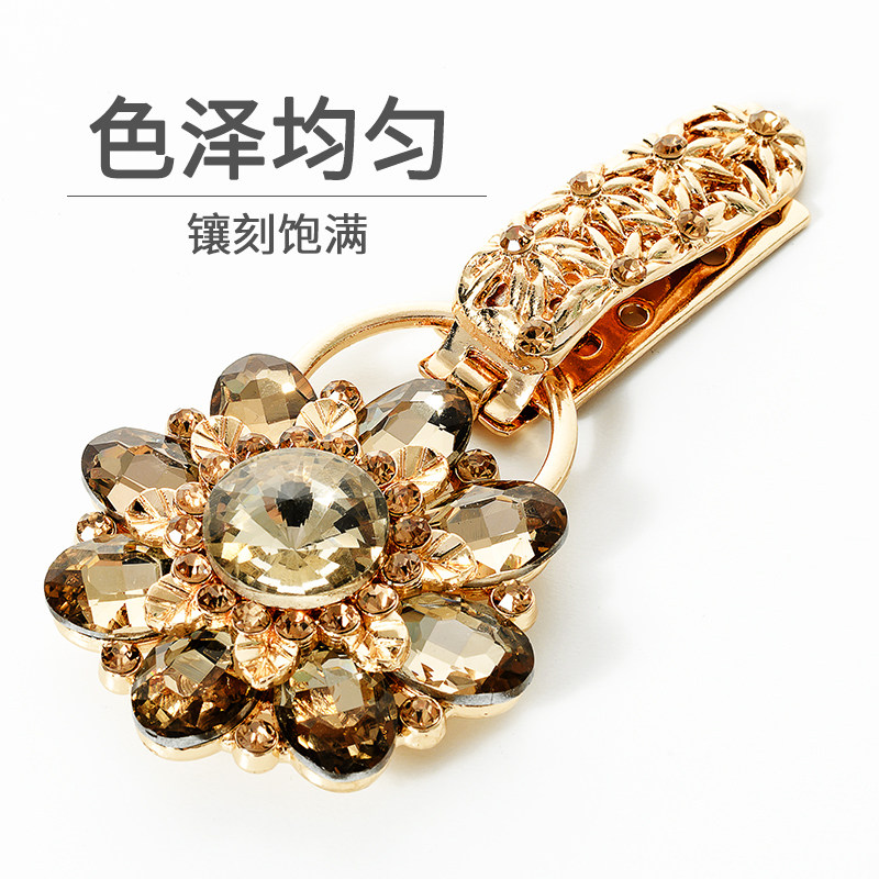 皮草搭扣水貂皮水钻纽扣高档全金属扣子暗扣鸭嘴扣女装大衣貂绒扣