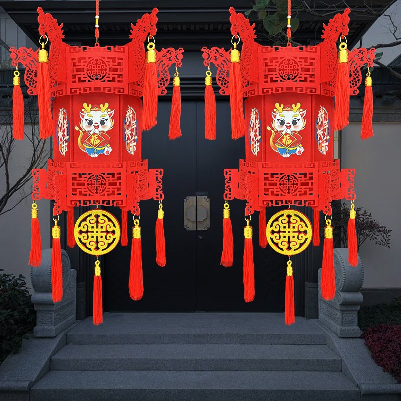 2024新款宫灯龙年中式宫廷灯复古风灯笼商场职场酒店新年春节挂件