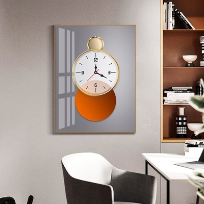 电表箱装饰画竖版带钟表免打孔配电箱遮挡壁画创意光影开关盒挂画