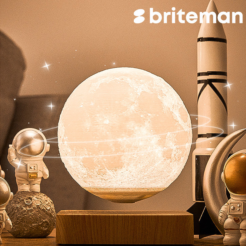 3D创意打印磁悬浮月球小夜灯星空星球卧室床头台灯氛围拍拍灯摆件
