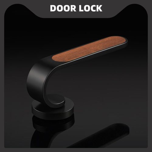 房门锁家用通用型门把手室内木纹卧室房门锁实木简约房间磁吸静音
