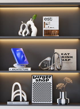 高端小众电视柜壁龛摆设客厅样板间高级感软装饰品设计师酒柜摆件