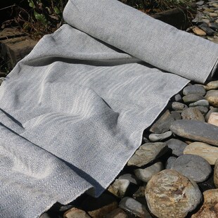 纯棉手工织布窗帘门帘复古色织土布植物染桌布茶席中厚款衣服面料