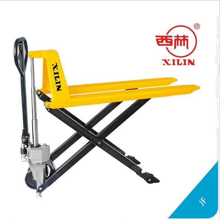 叉车手动液压搬运车JF剪式高起升搬运单剪手动搬运车1t