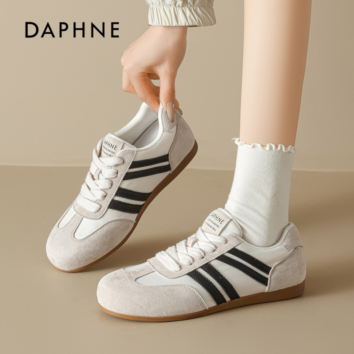 Daphne/达芙妮女鞋德训鞋2026春季新款百搭软底休闲运动鞋平底鞋,女鞋,德训鞋,淘宝优惠券,粉丝福利购,淘宝优惠卷