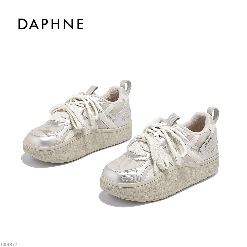 达芙妮加绒德训鞋厚底保暖休闲鞋