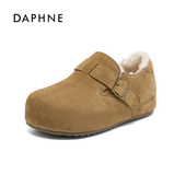 达芙妮女鞋 保暖休闲鞋 加绒勃肯鞋 Daphne 2025新款 冬季 时尚 百搭潮
