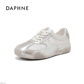 达芙妮女鞋 时尚 休闲鞋 Daphne 2025新款 春秋季 百搭香槟金色德训鞋