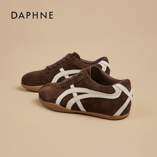 复古软底运动休闲百搭板鞋 Daphne 2025新款 德训鞋 拼色 达芙妮女鞋