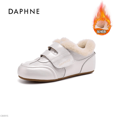 达芙妮冬季魔术贴加绒德训鞋女