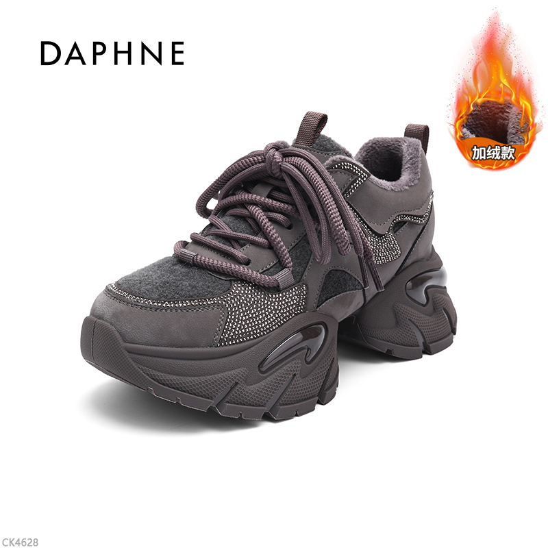 达芙妮加绒老爹鞋女增高运动鞋