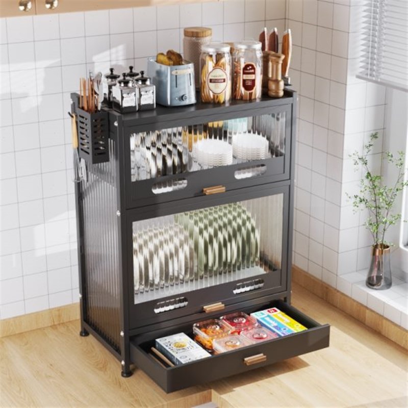 多功能碗柜厨房碗k碟置物架台面家用放碗盘筷沥水架小型橱柜收纳
