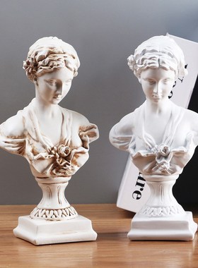 少女头像客厅咖啡厅摆饰品u 欧式创意维纳斯小号装饰艺术拍照摆件