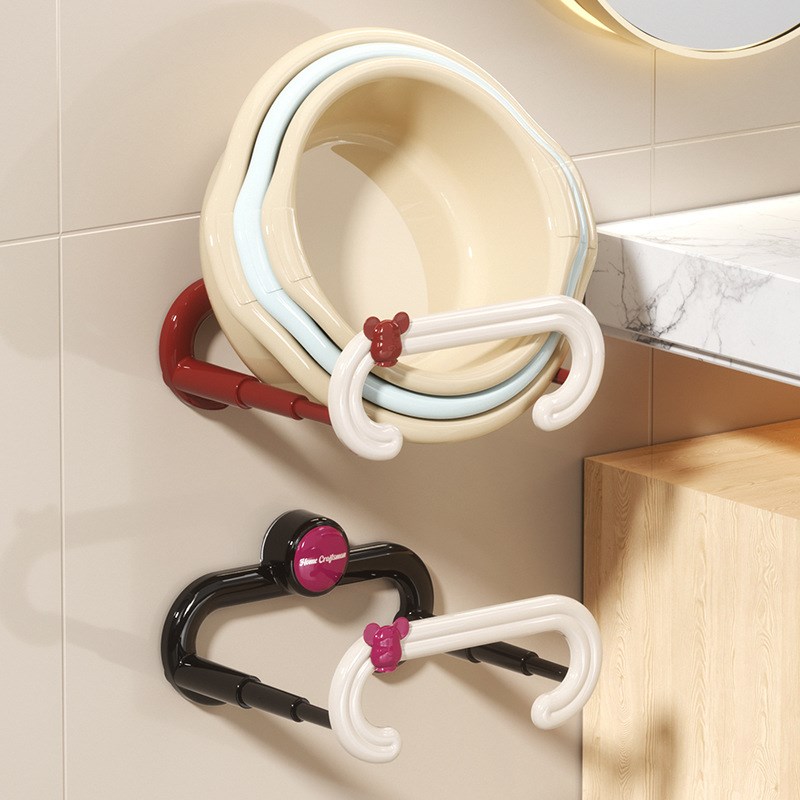 多巴胺脸盆架壁挂式卫生间浴v室可折叠免打孔洗手间挂钩置物收纳