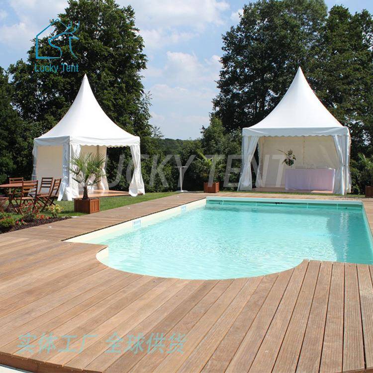 海滩露营户外婚宴篷房活动展会休息凉亭6x6m欧式尖顶帐篷工厂直销