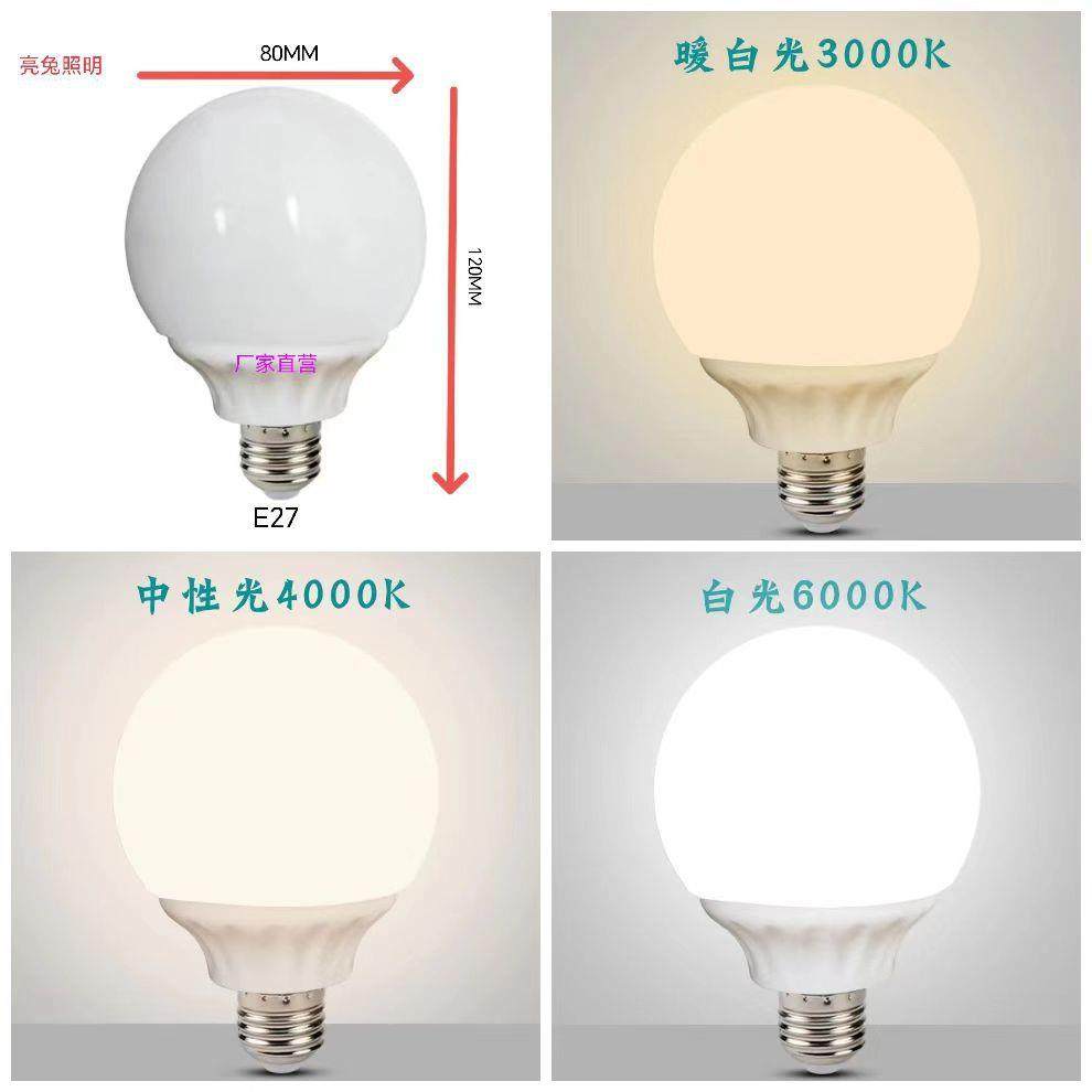 厂家直销LED龙珠灯泡G80G95家用三色变光超亮节能E27龙珠球泡发光