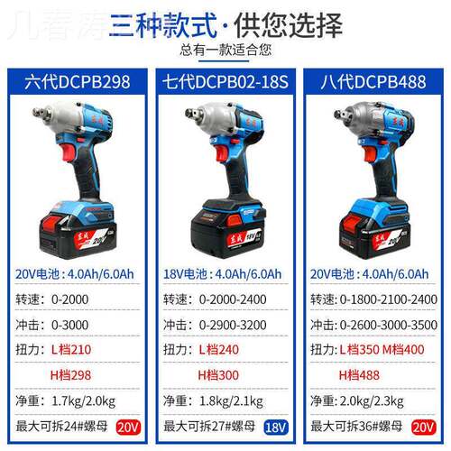 东成第八代击电炮动手DCPB488GTV扳E无刷大扭力冲风20V锂电汽修架