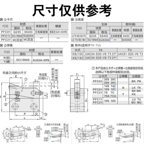 ATLAM ATLAS ATLAN25 35 45自动锁扣上扣PFE01 11 21-25 35 45