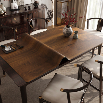 原木风桌布免洗防l水硅胶餐桌垫轻奢高级感茶几垫子隔热桌面保护