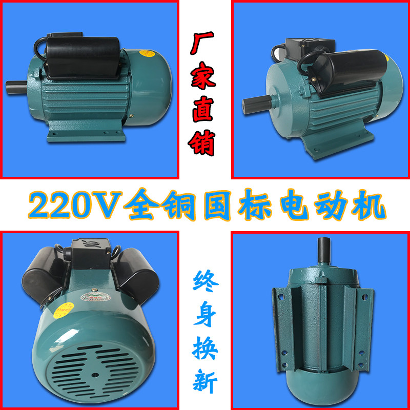 220V电机550W小电机1400转低速小型单相正反转小马达家用铜线电机