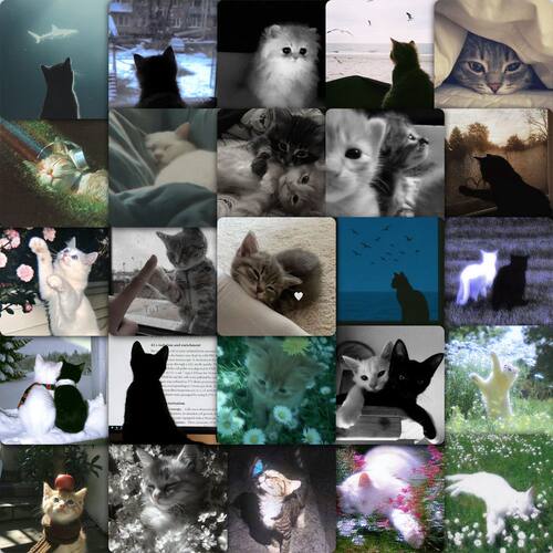 忧郁猫咪头像贴纸卡通抽象可爱猫