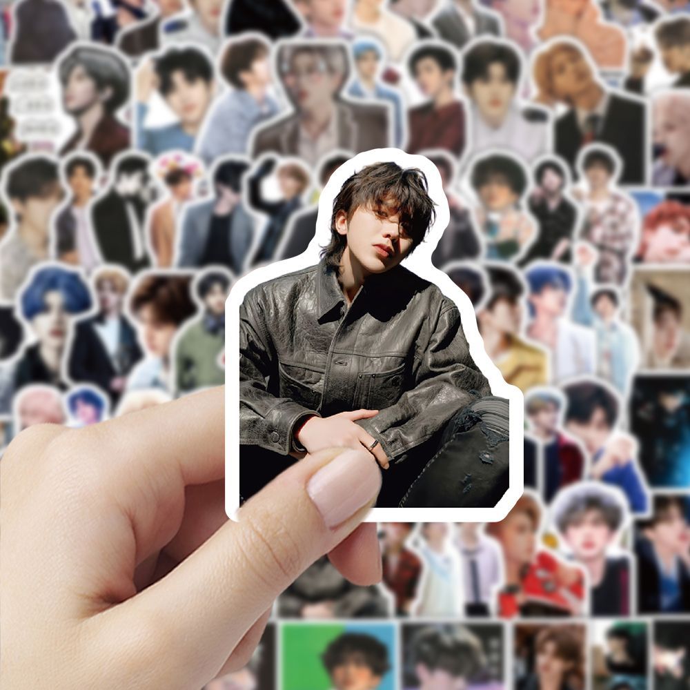 104张新款蔡徐坤贴纸内娱明星周边女孩装饰笔记本手账手机贴画diy