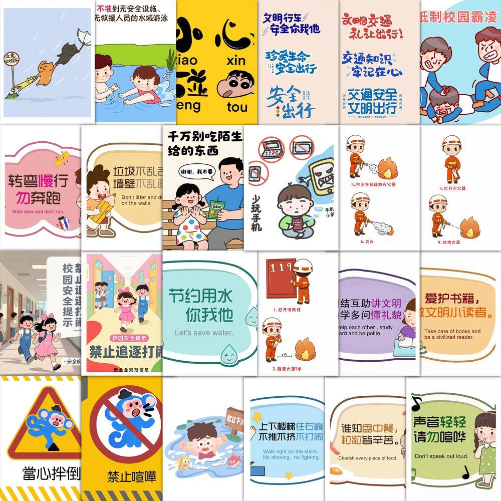 126张儿童好习惯插画贴纸从小培养好习惯装饰桌面房间手账diy贴