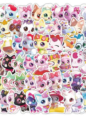 120张Q版愿望喵喵贴纸卡通动漫萌物装饰手账创意手机行李箱贴画