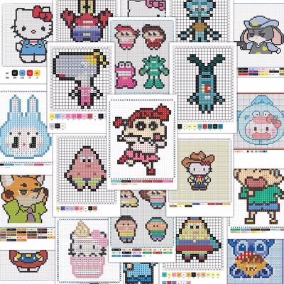 拼豆图纸贴纸像素制作拼豆素材