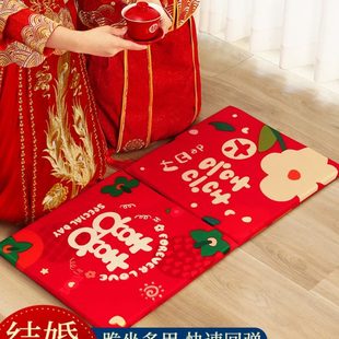 跪垫结婚敬茶坐福垫一对敬酒跪拜红色喜垫新娘改口婚庆用品大全