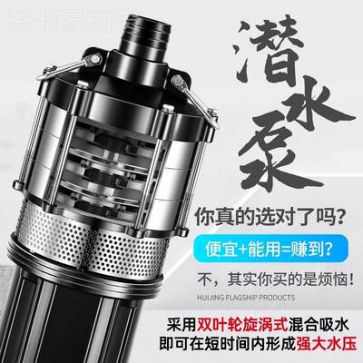 不锈钢水泵QD压多级高压农用家用水220V电泵园潜林农277田灌溉高