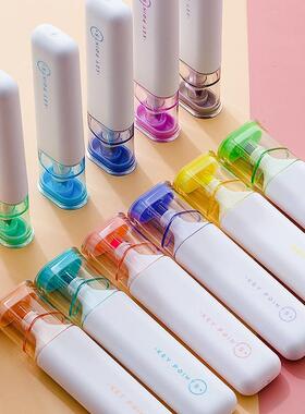 集物社050S单支大容量护眼色软头7260单色荧光笔补货装手账标记笔